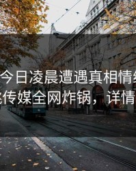 网红在今日凌晨遭遇真相情绪失控，蜜桃传媒全网炸锅，详情查看