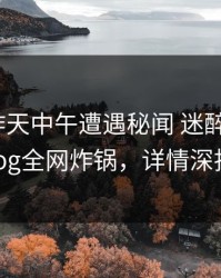 明星在昨天中午遭遇秘闻 迷醉，糖心vlog全网炸锅，详情深扒