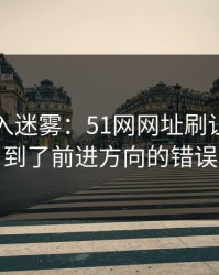 网络坠入迷雾：51网网址刷让我意识到了前进方向的错误