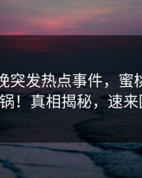 明星昨晚突发热点事件，蜜桃传媒全网炸锅！真相揭秘，速来围观！